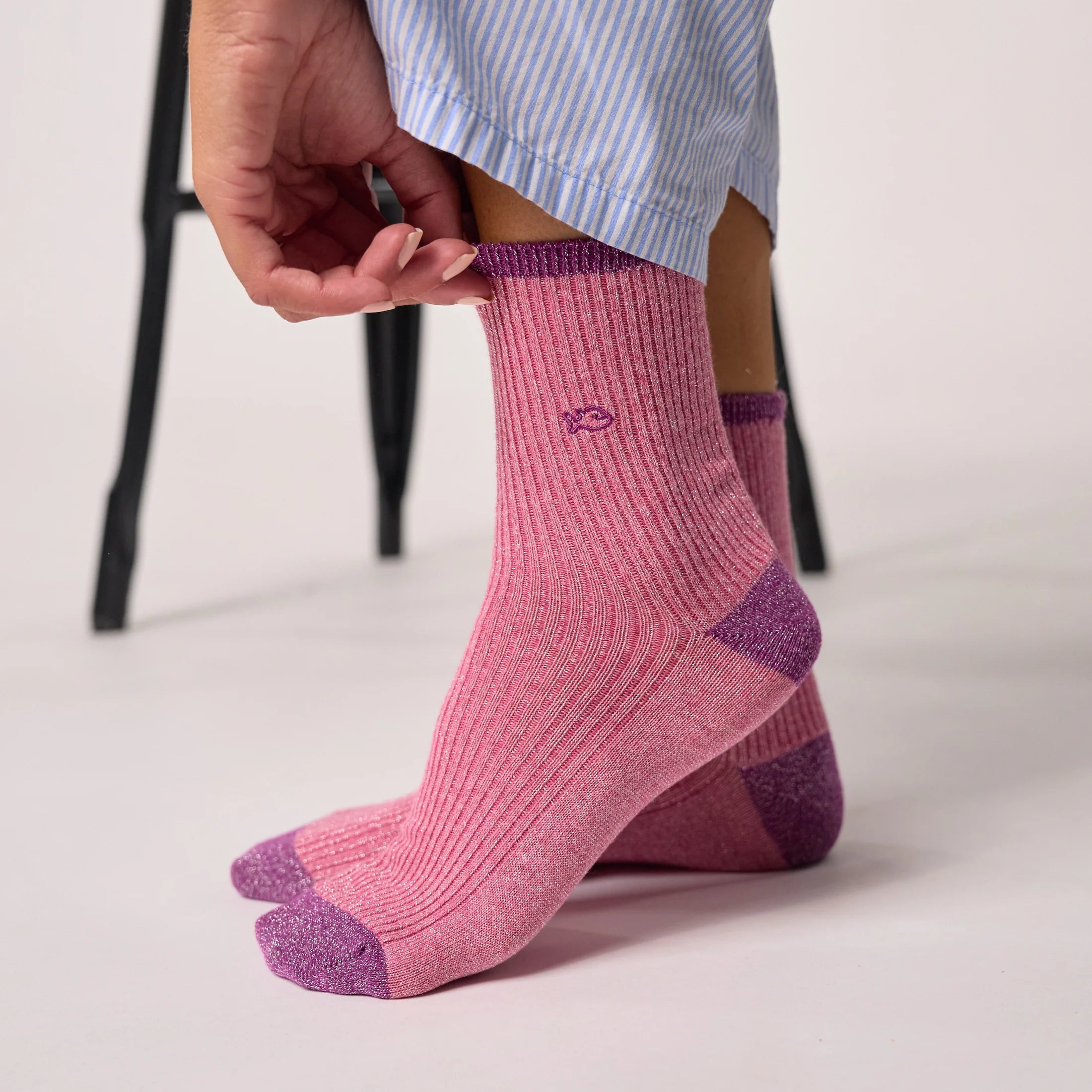BILLYBELT Combed PINK: pink socks for women