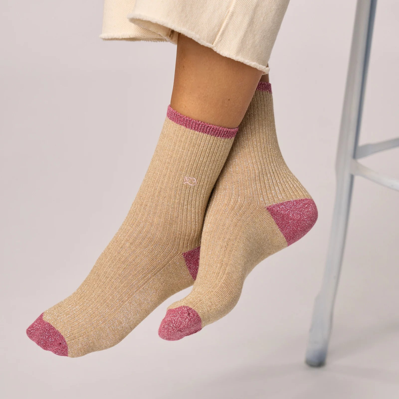 BILLYBELT Combed Beige: beige socks for women