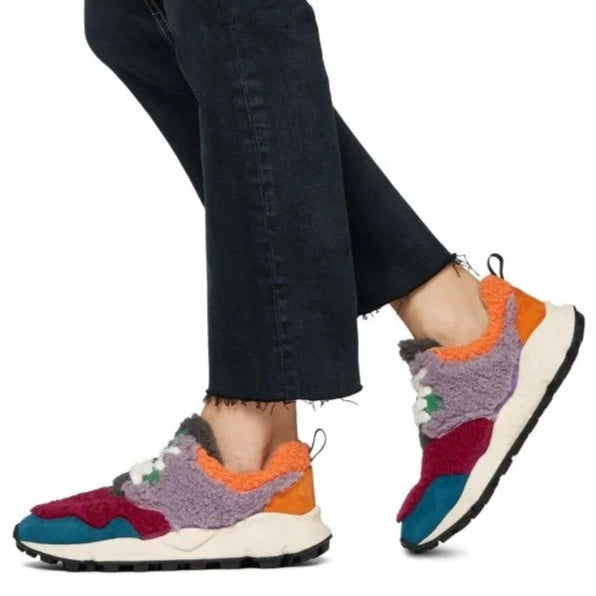FLOWER MOUNTAIN Pampas Woman Suede/teddy Lilac Orange: lila trainers for women