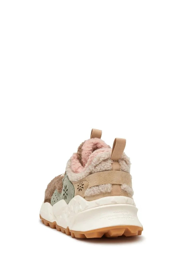 FLOWER MOUNTAIN Kotetsu Woman Suede/teddy Beige PINK: pink trainers for women