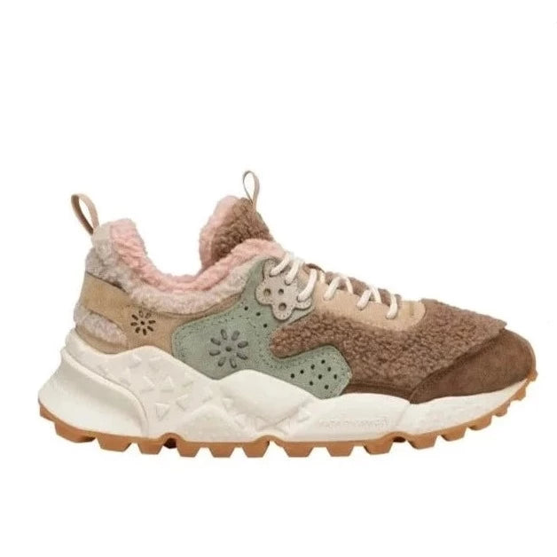 FLOWER MOUNTAIN Kotetsu Woman Suede/teddy Beige PINK: pink trainers for women