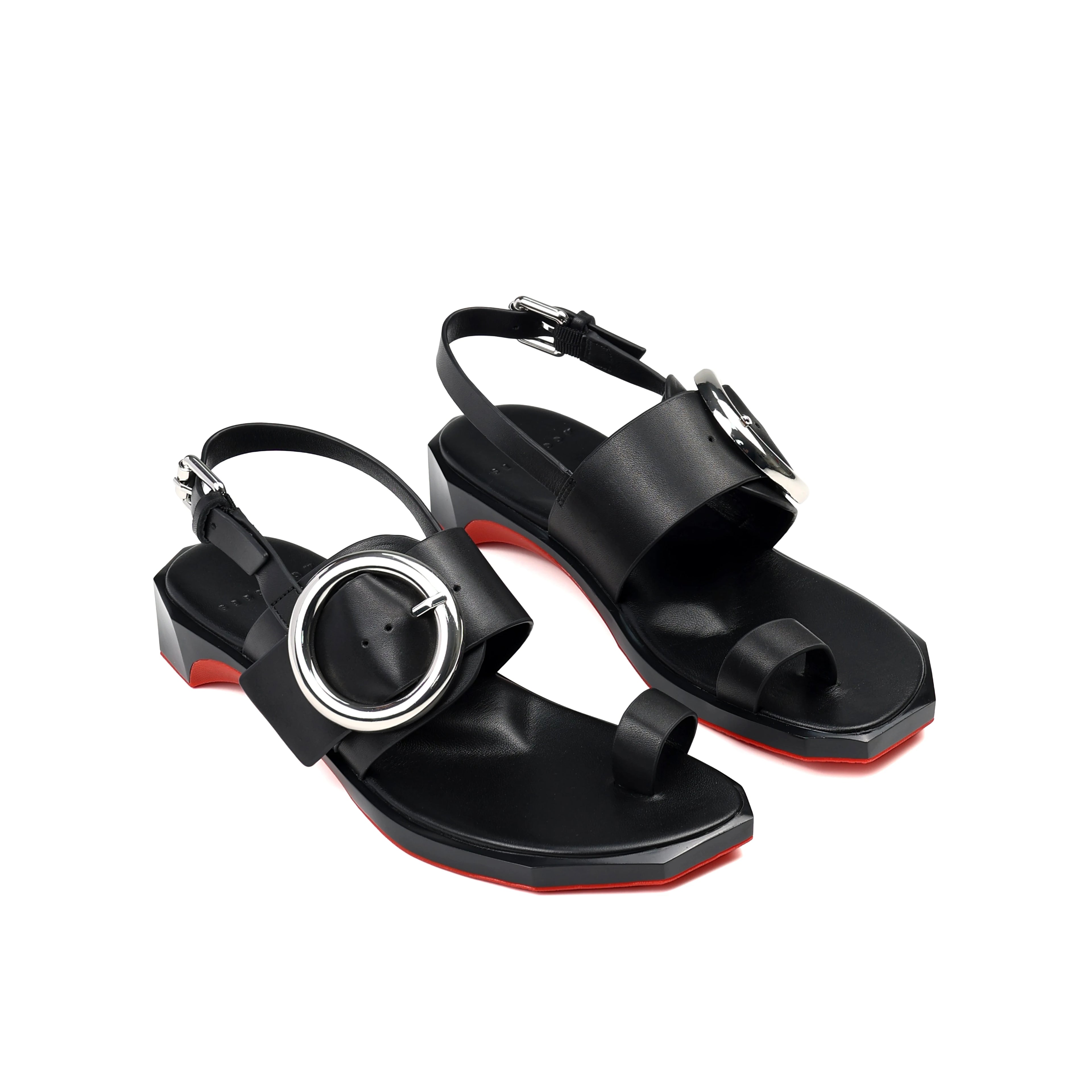 4CCCCEES Follin Torus Black: black sandals for women