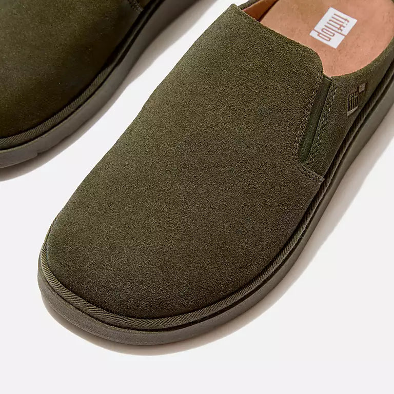 FITFLOP | MULES | MUJER | W GEN-FF ELASTICATED SUEDE MULES DEEP OLIVE | VERDE