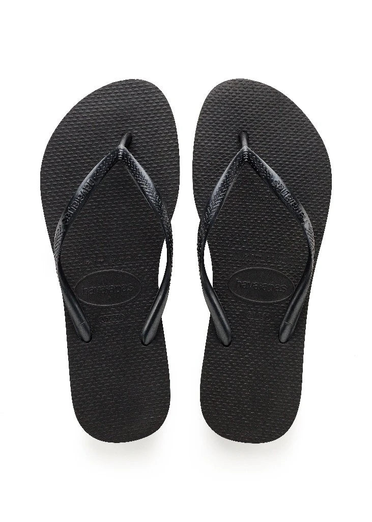HAVAIANAS SLIM Black: schwarz Flip-Flops für Damen