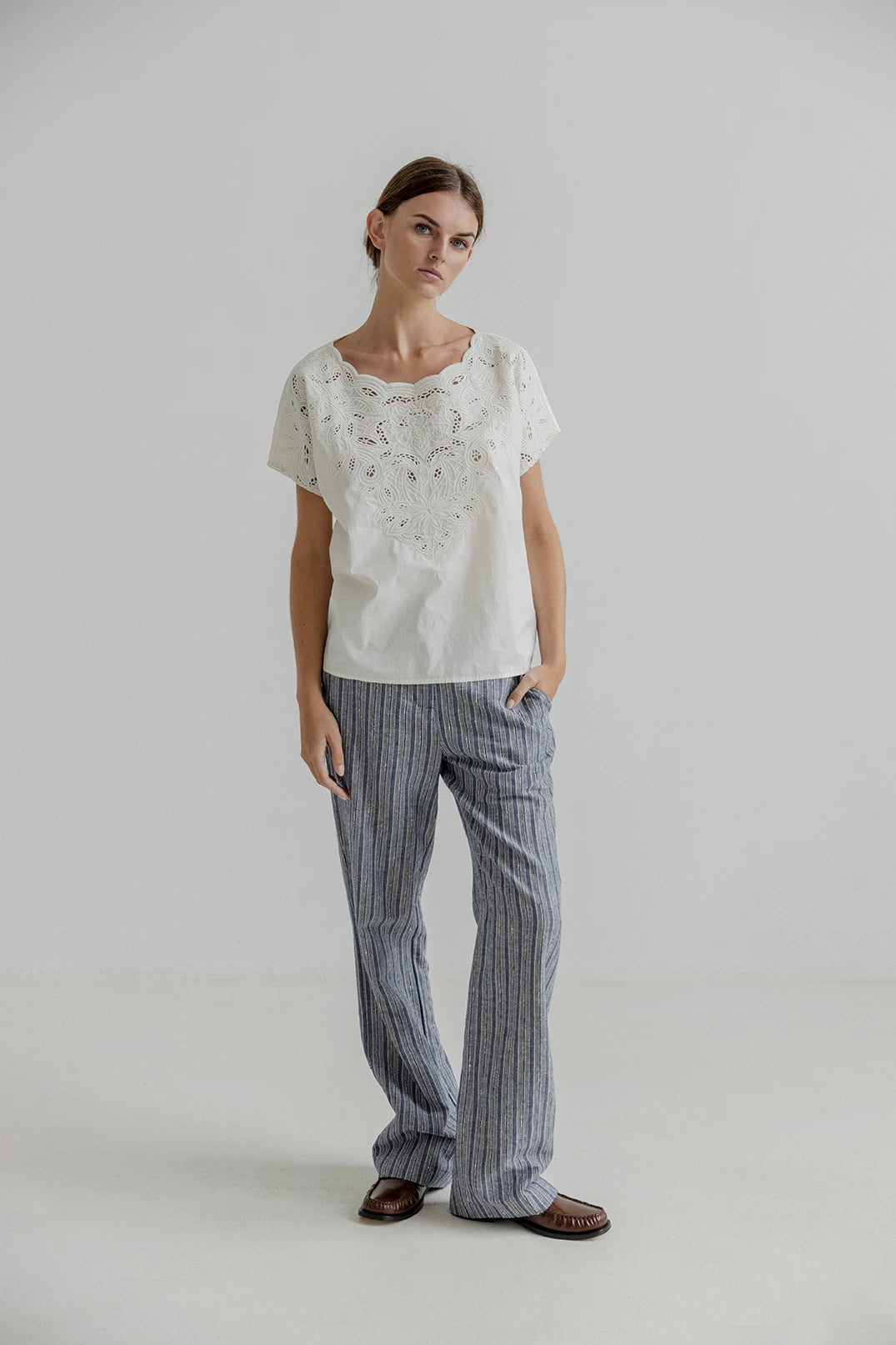 PROJECT AJ117 Henna: white blouse for women