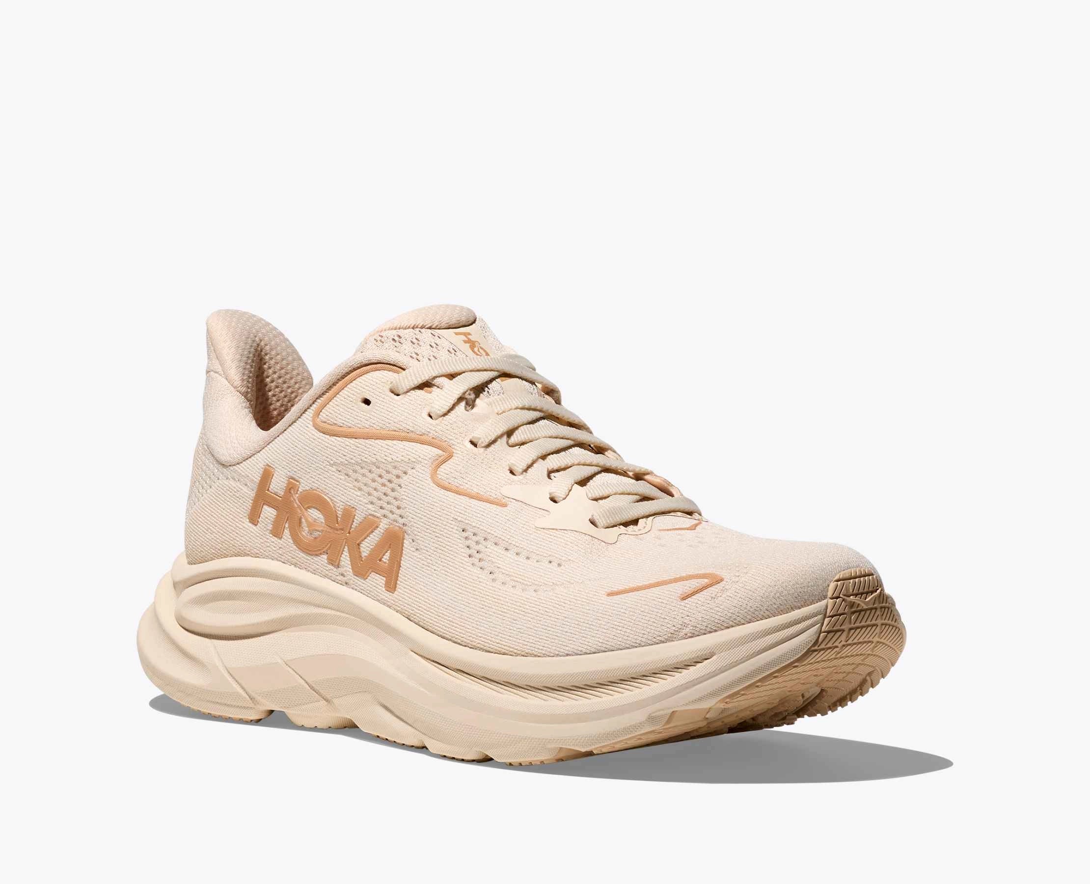 HOKA Bondi 9 W Vanilla: beige trainers for women