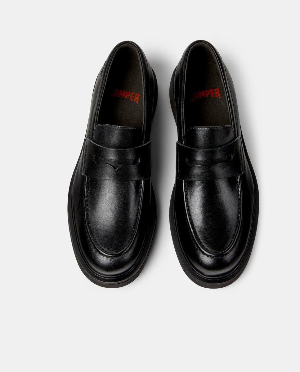 CAMPER Norman, black loafers for men at Tascón