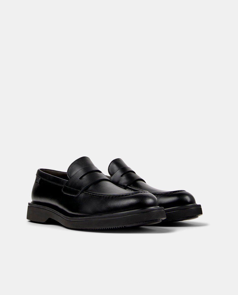 CAMPER Norman, black loafers for men at Tascón