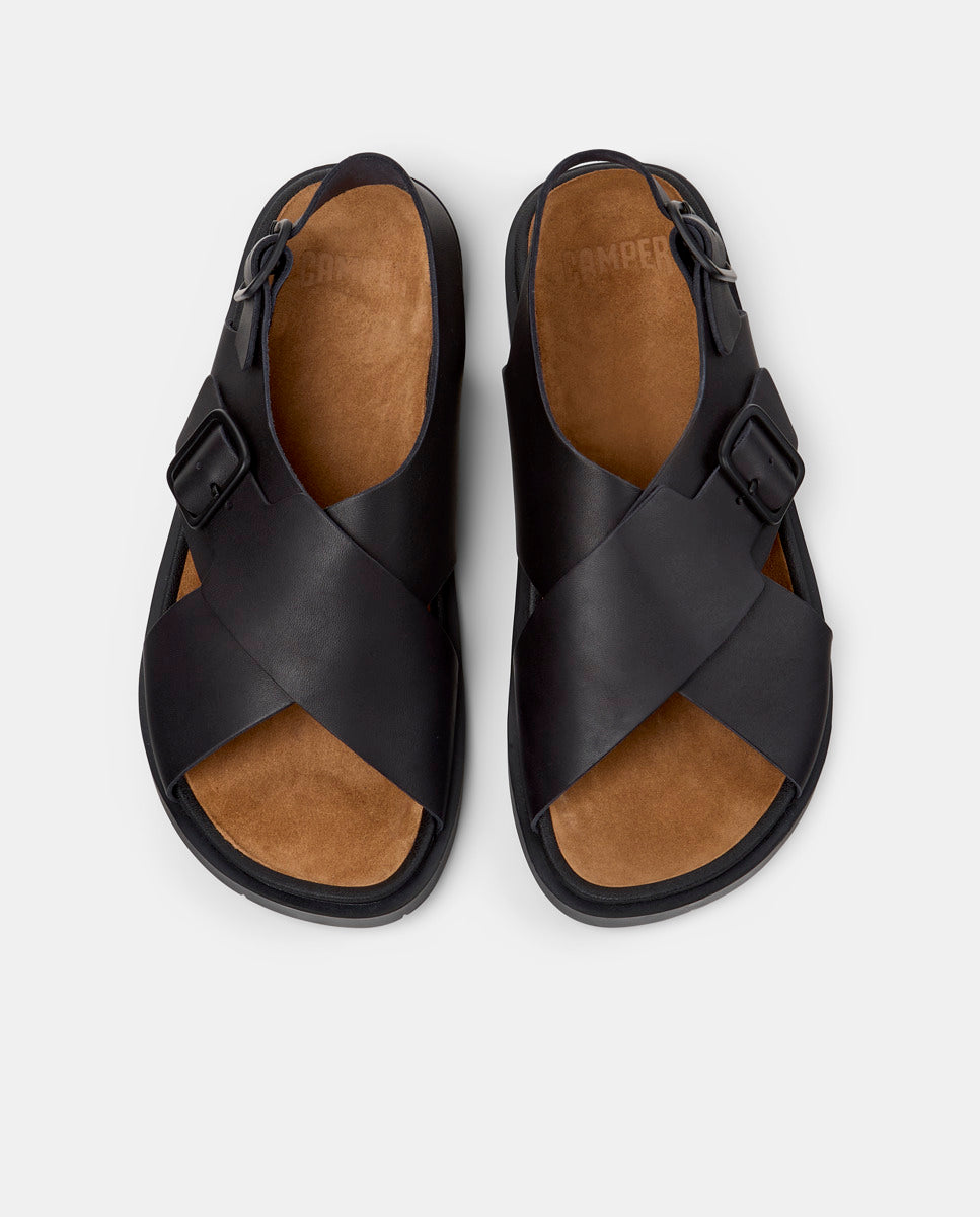 CAMPER Lluc Sandal, black sandals for men at Tascón