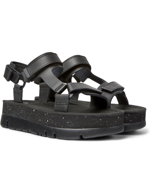 CAMPER Oruga UP: black sandals for women