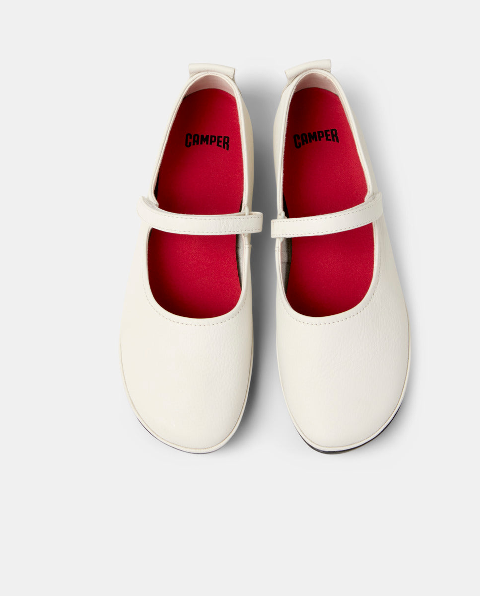 CAMPER Right Nina, white ballet flats for women at Tascón