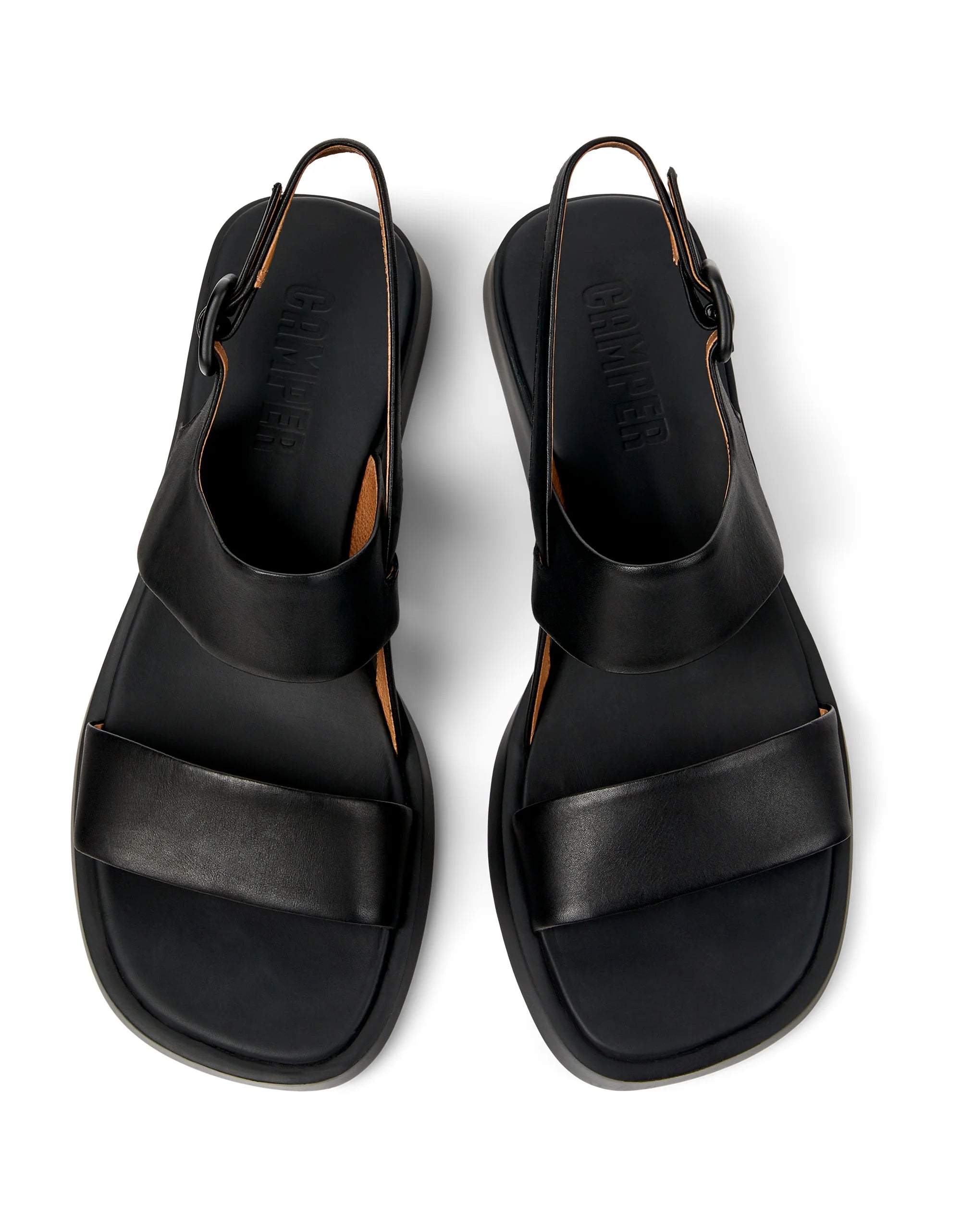CAMPER Dana K201486、Tascónのブラックレディースサンダル