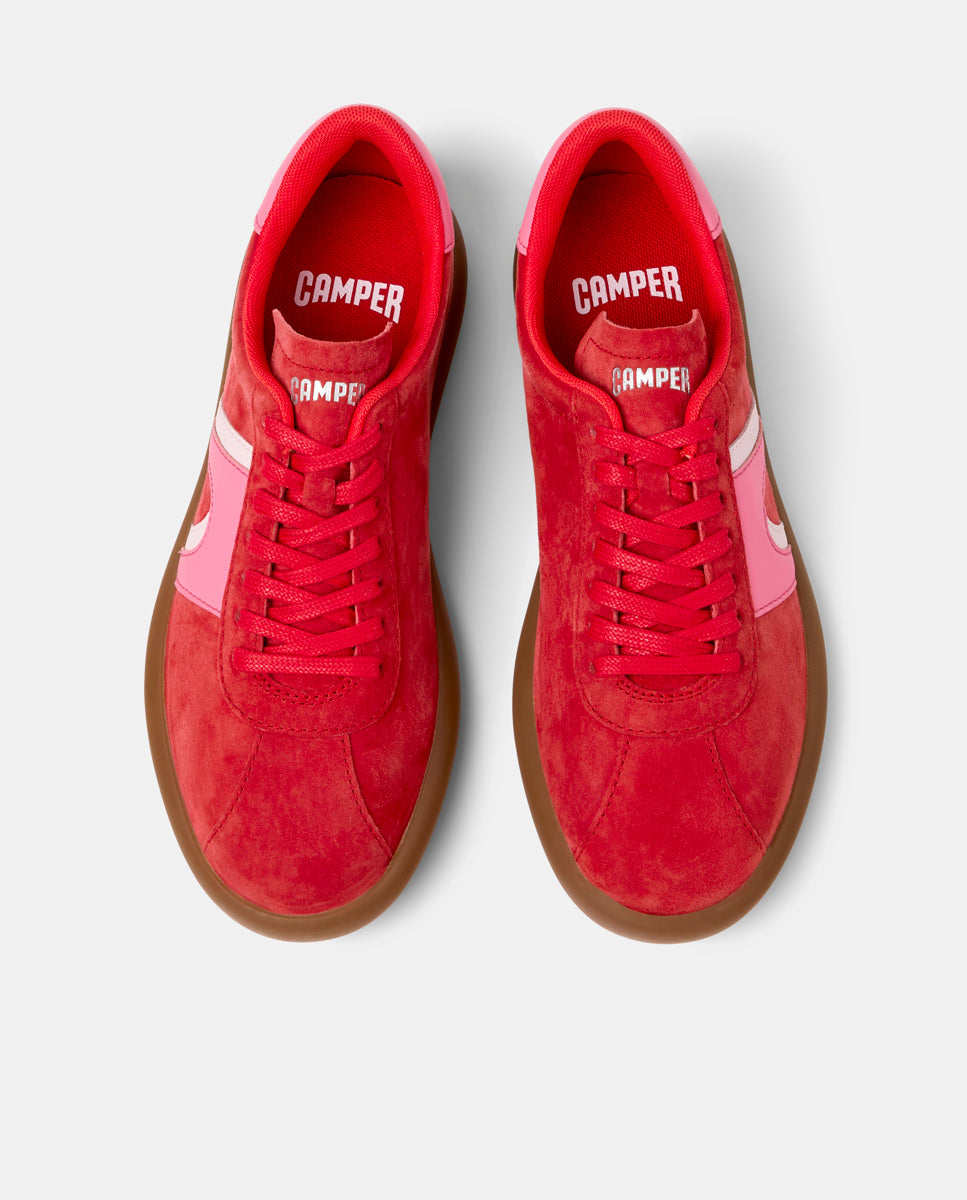 CAMPER Pelotas Soller K201608、Tascónのレッドレディースバレエシューズ