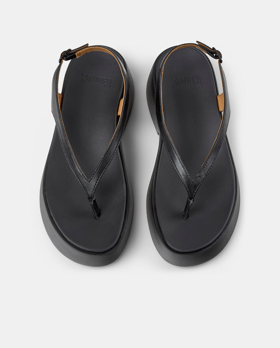 CAMPER Tasha K201859、Tascónのブラックレディースサンダル