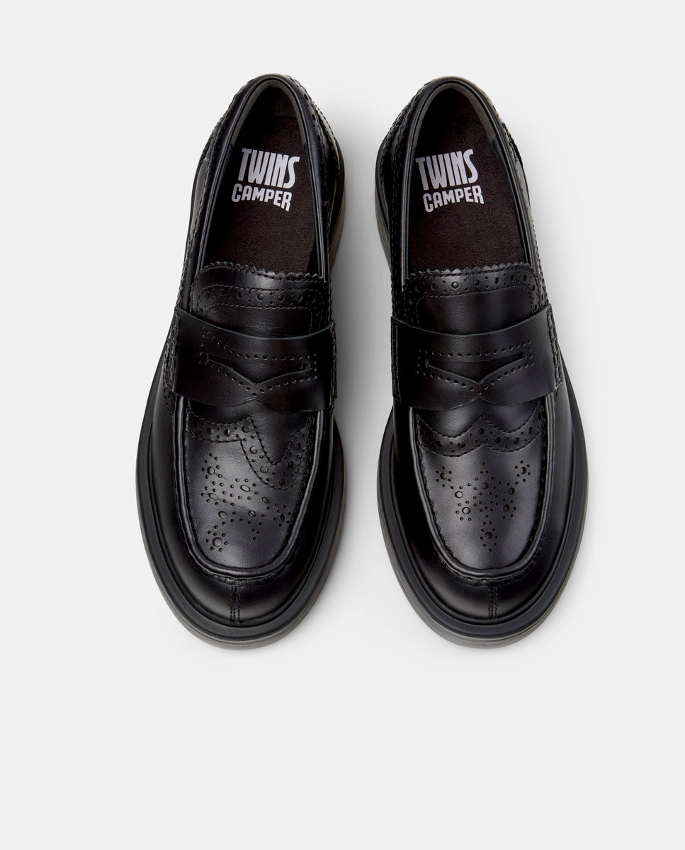 CAMPER Twins, black loafers for women at Tascón