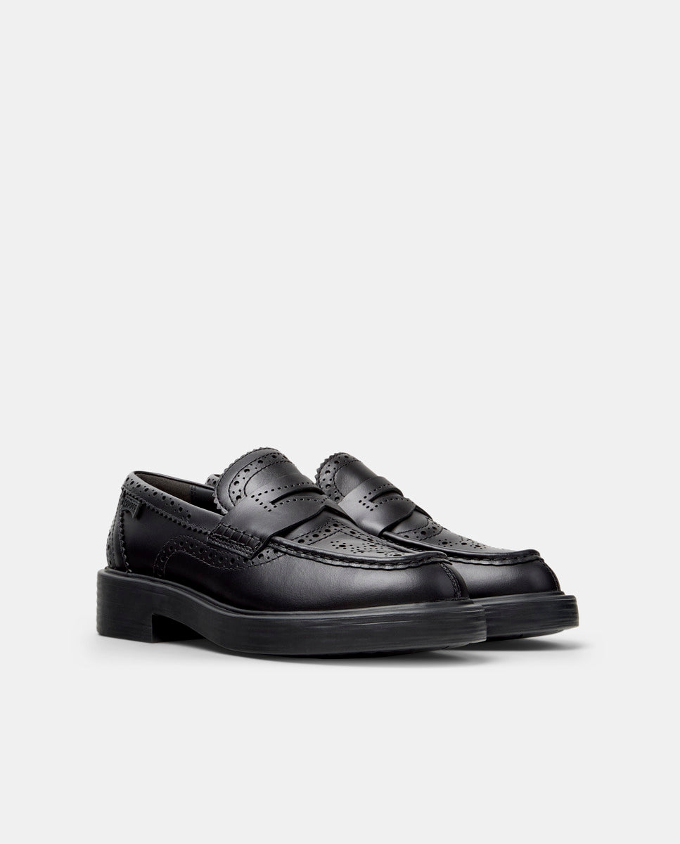 CAMPER Twins, black loafers for women at Tascón