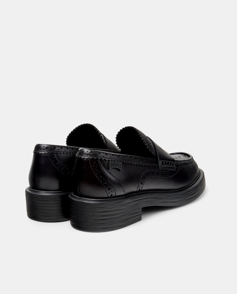 CAMPER Twins, black loafers for women at Tascón