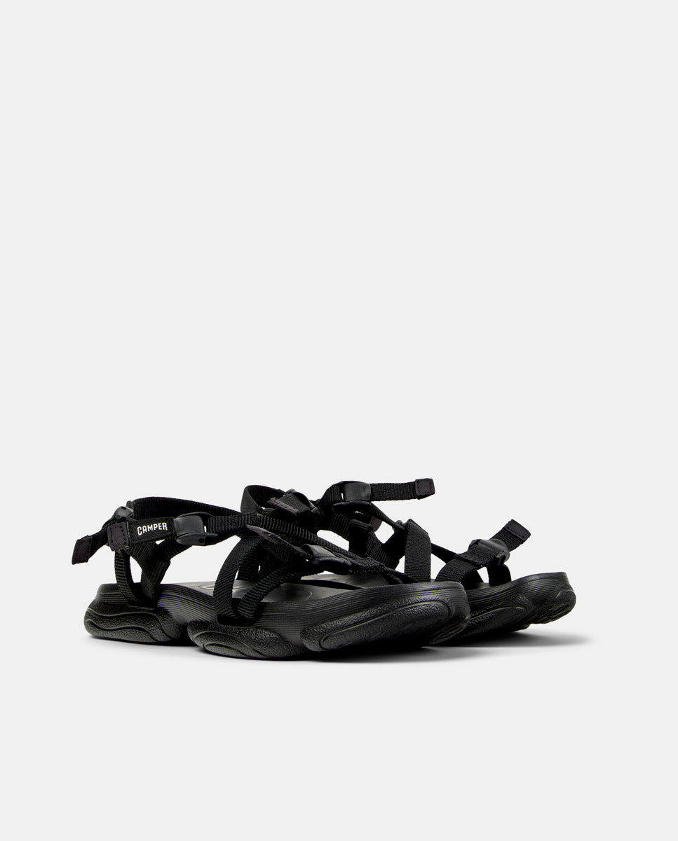 CAMPER Karst Sandal、Tascónのブラックレディースサンダル