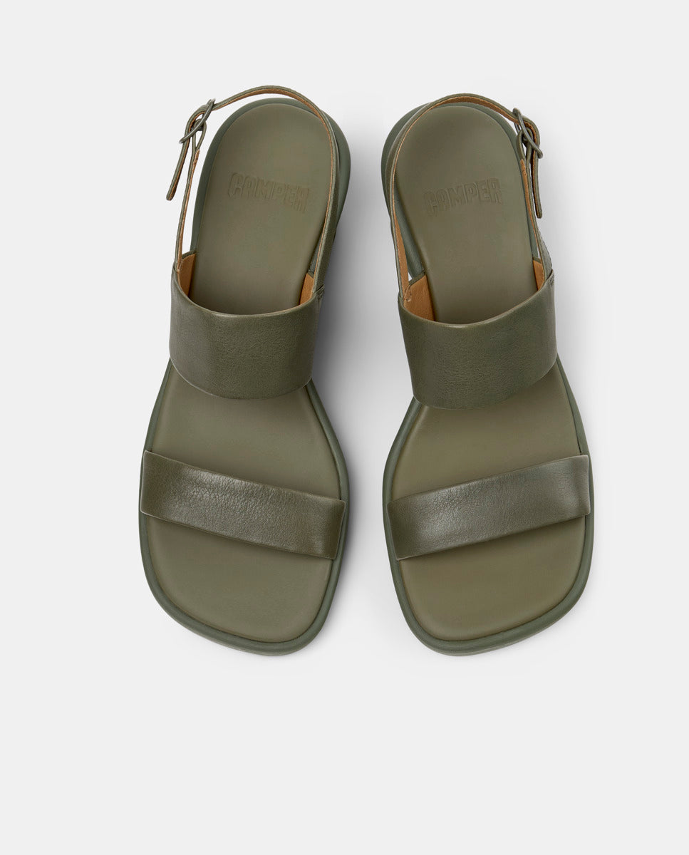 CAMPER Louise Sandal, green sandals for women at Tascón