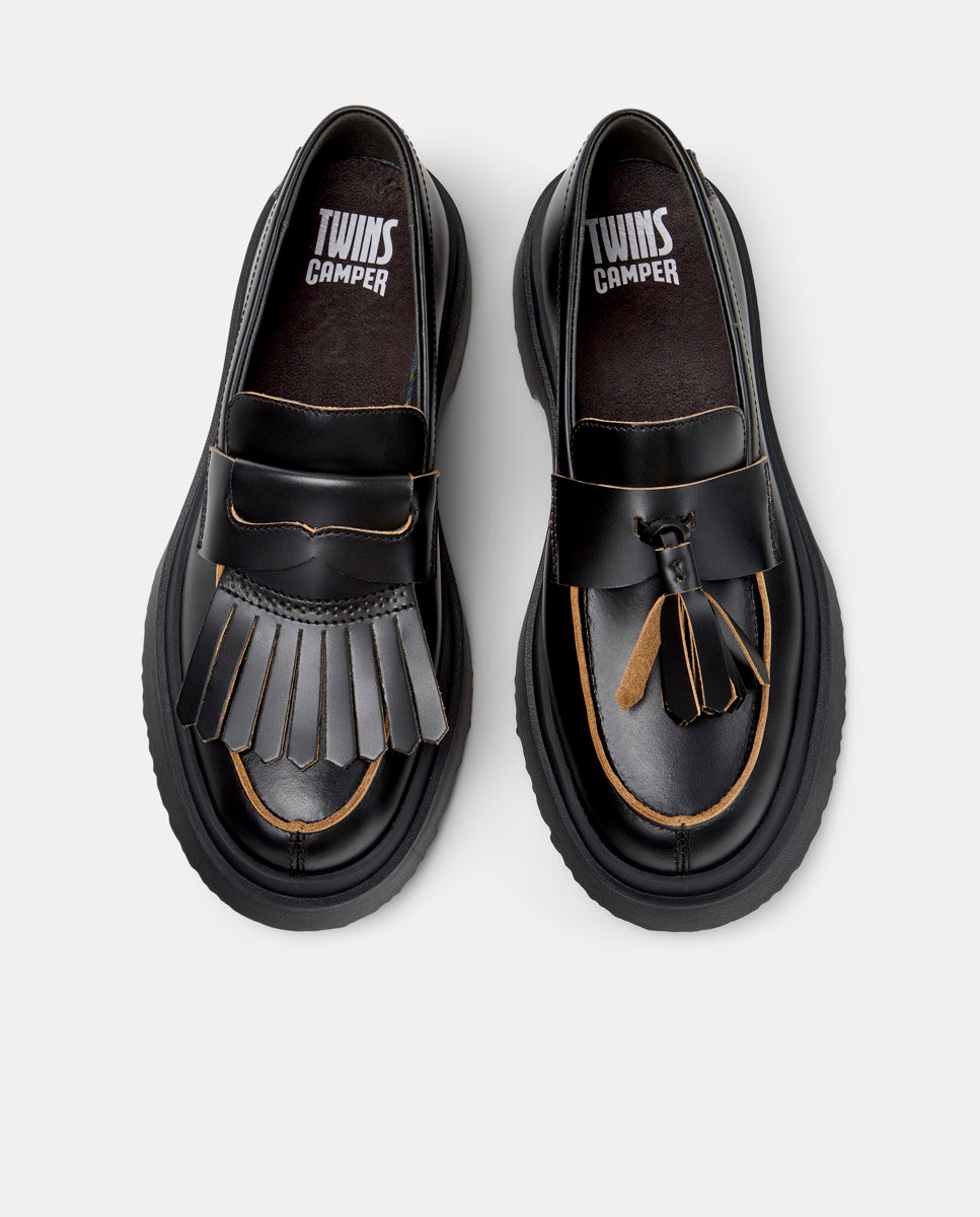 CAMPER Twins, black loafers for women at Tascón