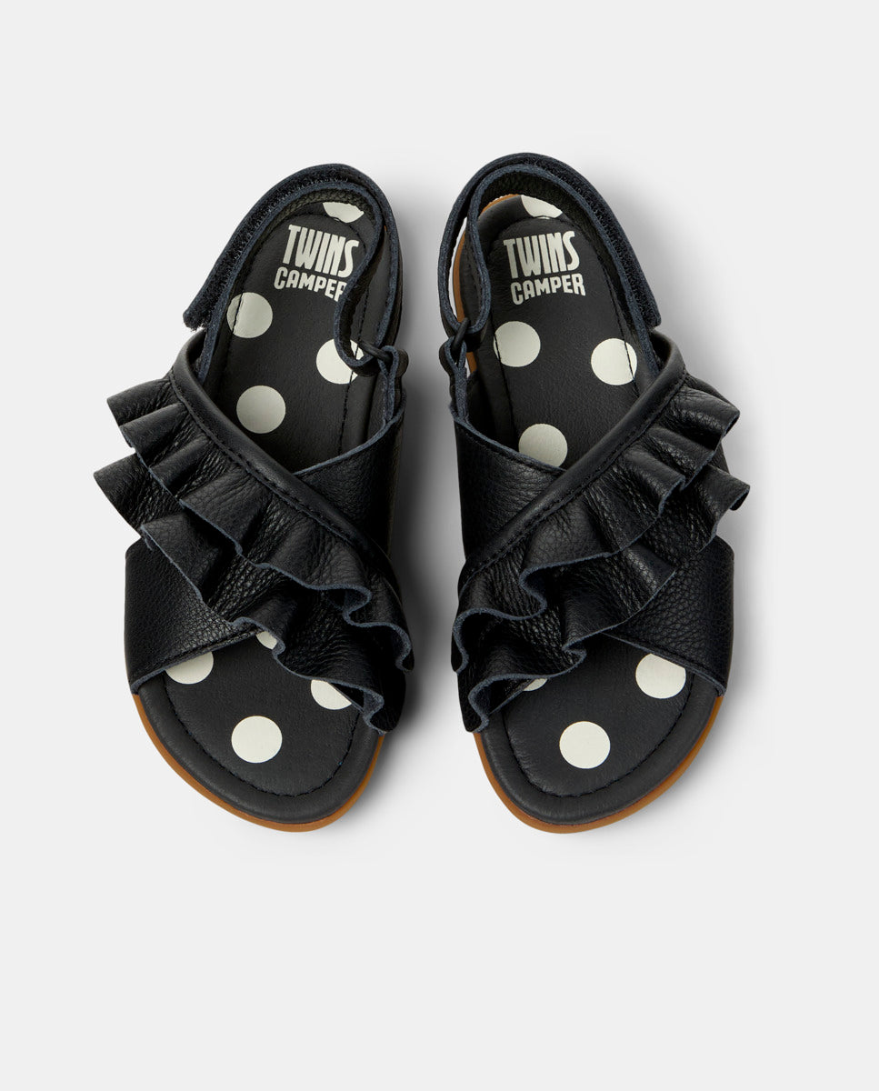 CAMPER Twins para, black sandals unisex at Tascón