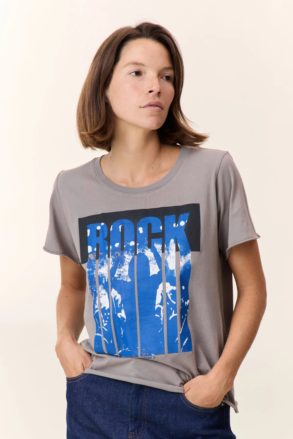 LEON & HARPER TORO Music Mouse: grey T-shirt for women