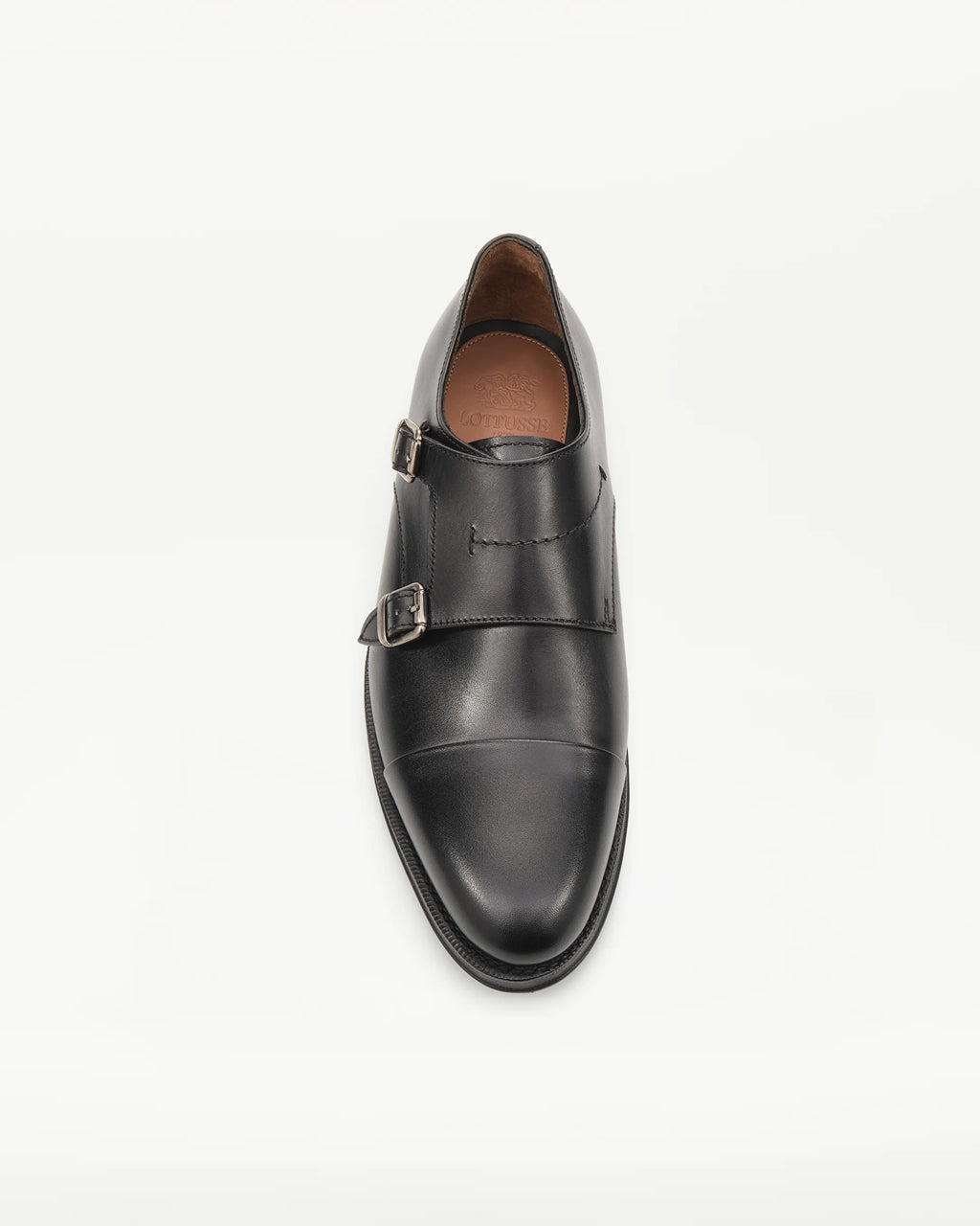 LOTTUSSE Zapatos Doble Hebilla Premium PIEL Negro: أسود أحذية للرجال