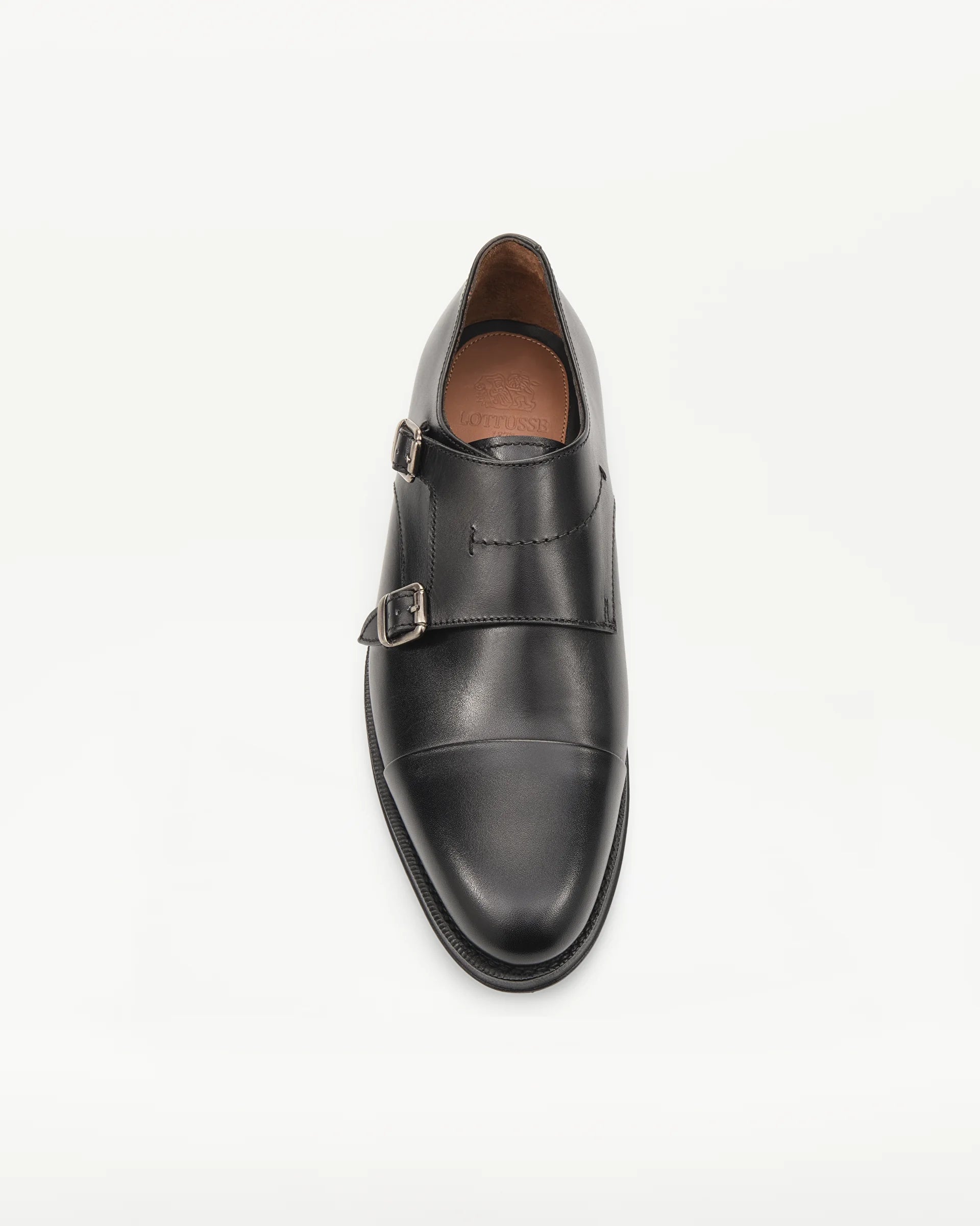LOTTUSSE Zapatos Doble Hebilla Premium PIEL Negro: أسود أحذية للرجال