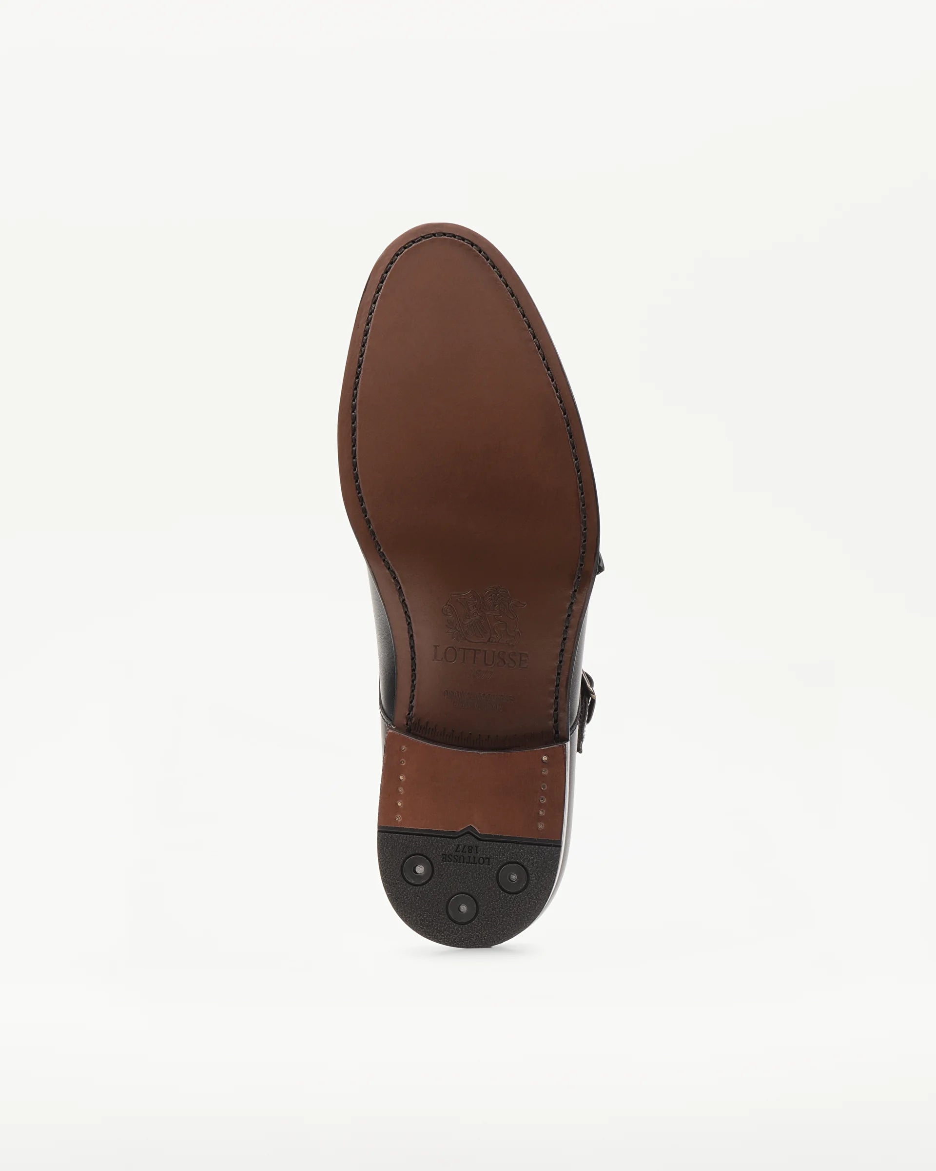 LOTTUSSE Zapatos Doble Hebilla Premium PIEL Negro: أسود أحذية للرجال
