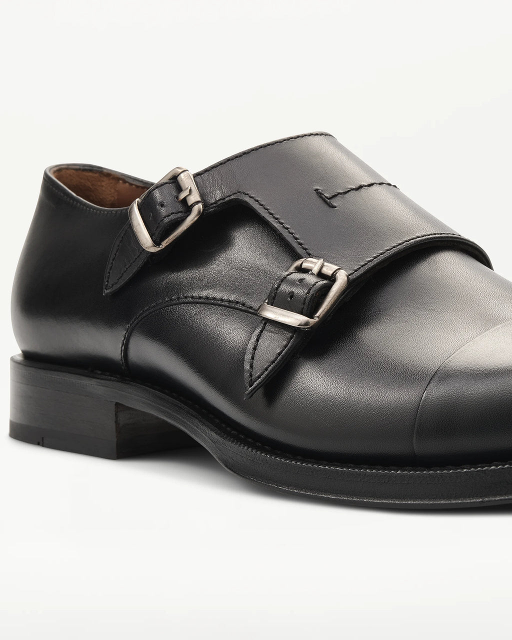 LOTTUSSE Zapatos Doble Hebilla Premium PIEL Negro: أسود أحذية للرجال