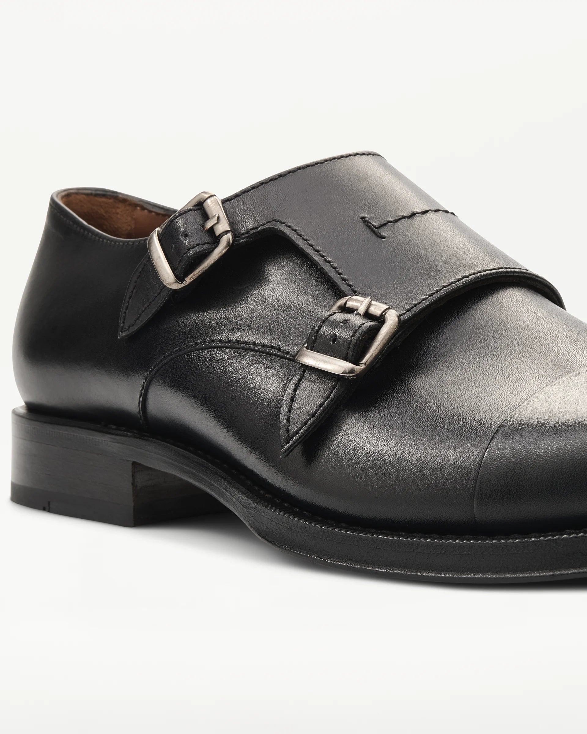 LOTTUSSE Zapatos Doble Hebilla Premium PIEL Negro: noir chaussures pour homme