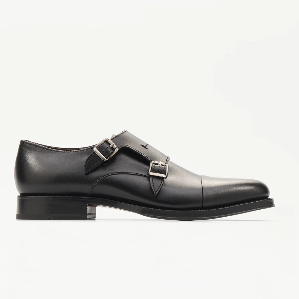 LOTTUSSE Zapatos Doble Hebilla Premium PIEL Negro: أسود أحذية للرجال