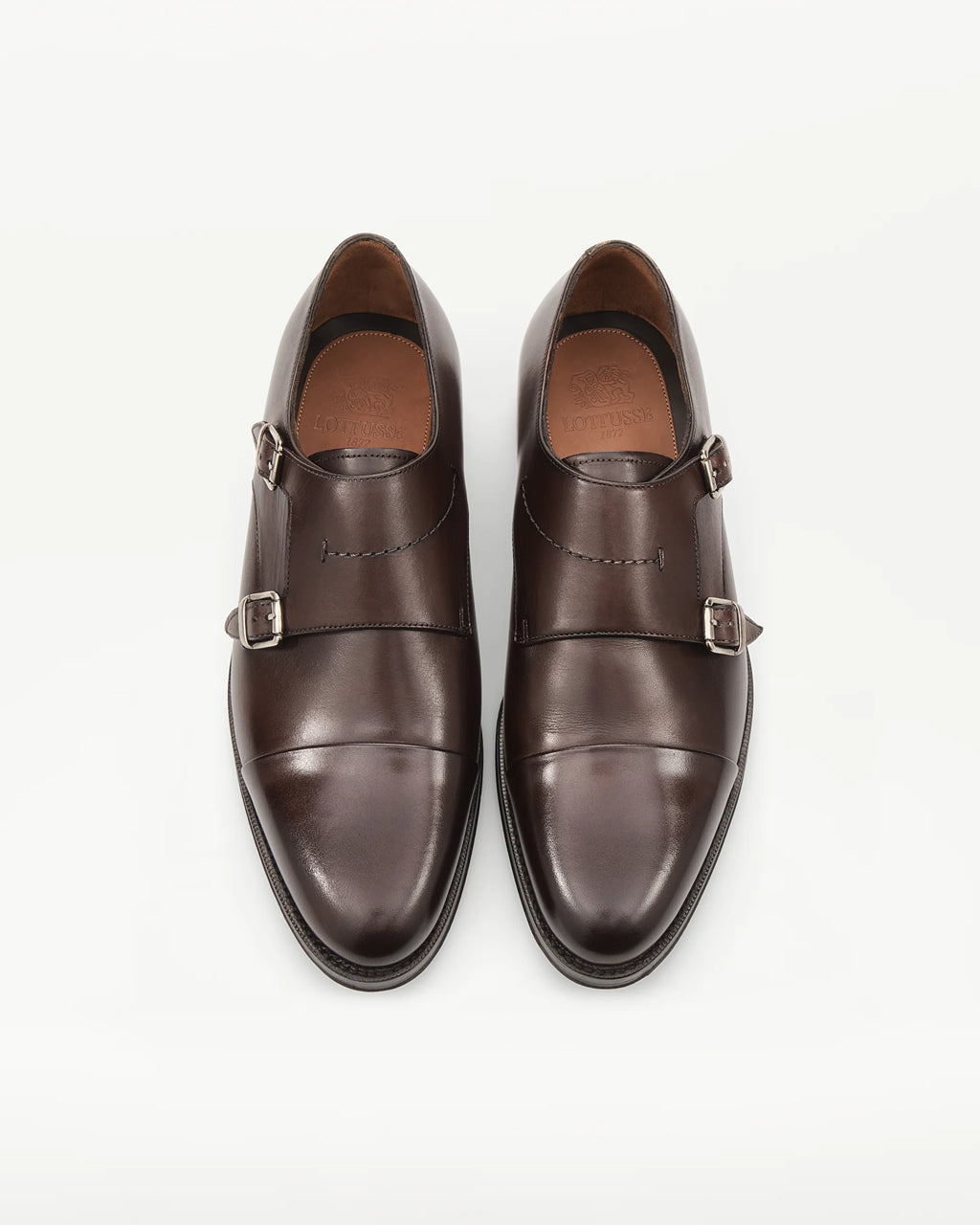 LOTTUSSE Zapatos Doble Hebilla Premium PIEL MOCA: marron chaussures pour homme