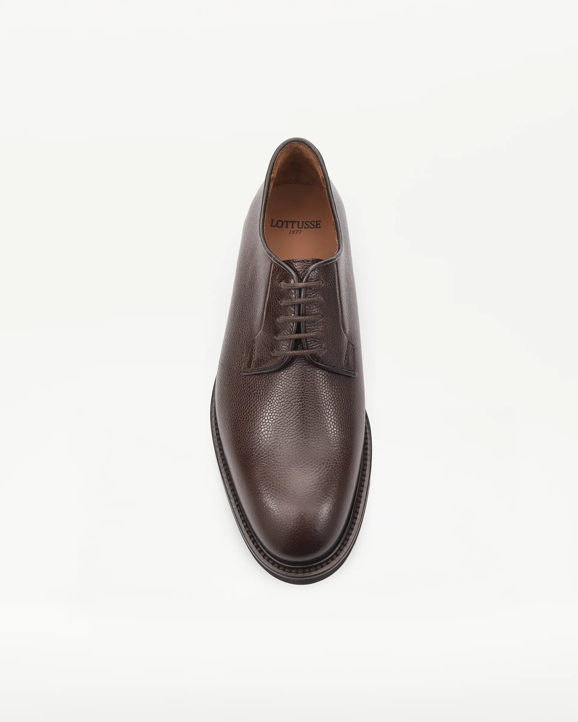LOTTUSSE Derby con Textura de Grano MOCA: ブラウン シューズ メンズ