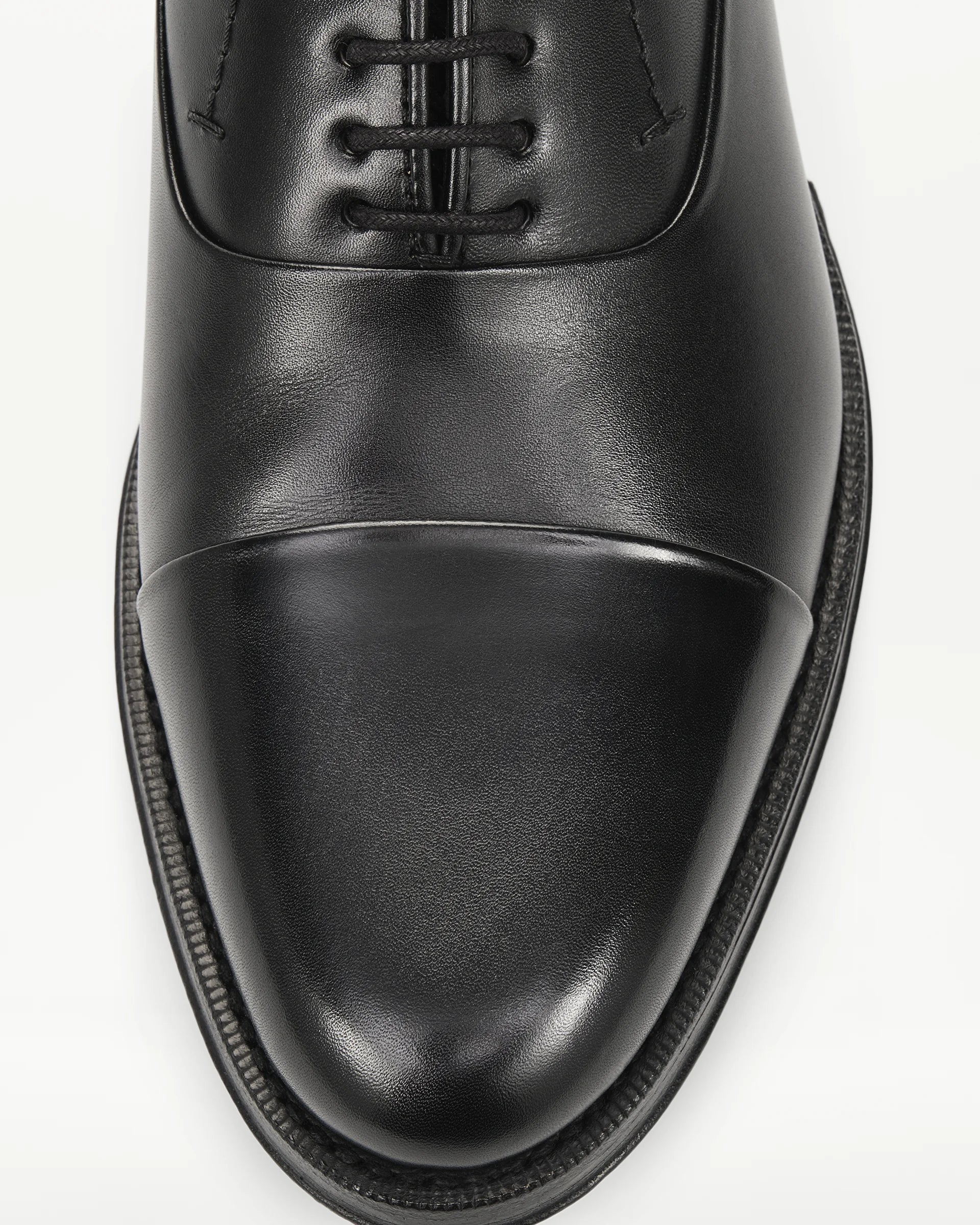 LOTTUSSE Oxford Puntera Recta Premium PIEL Negro: black shoes for men