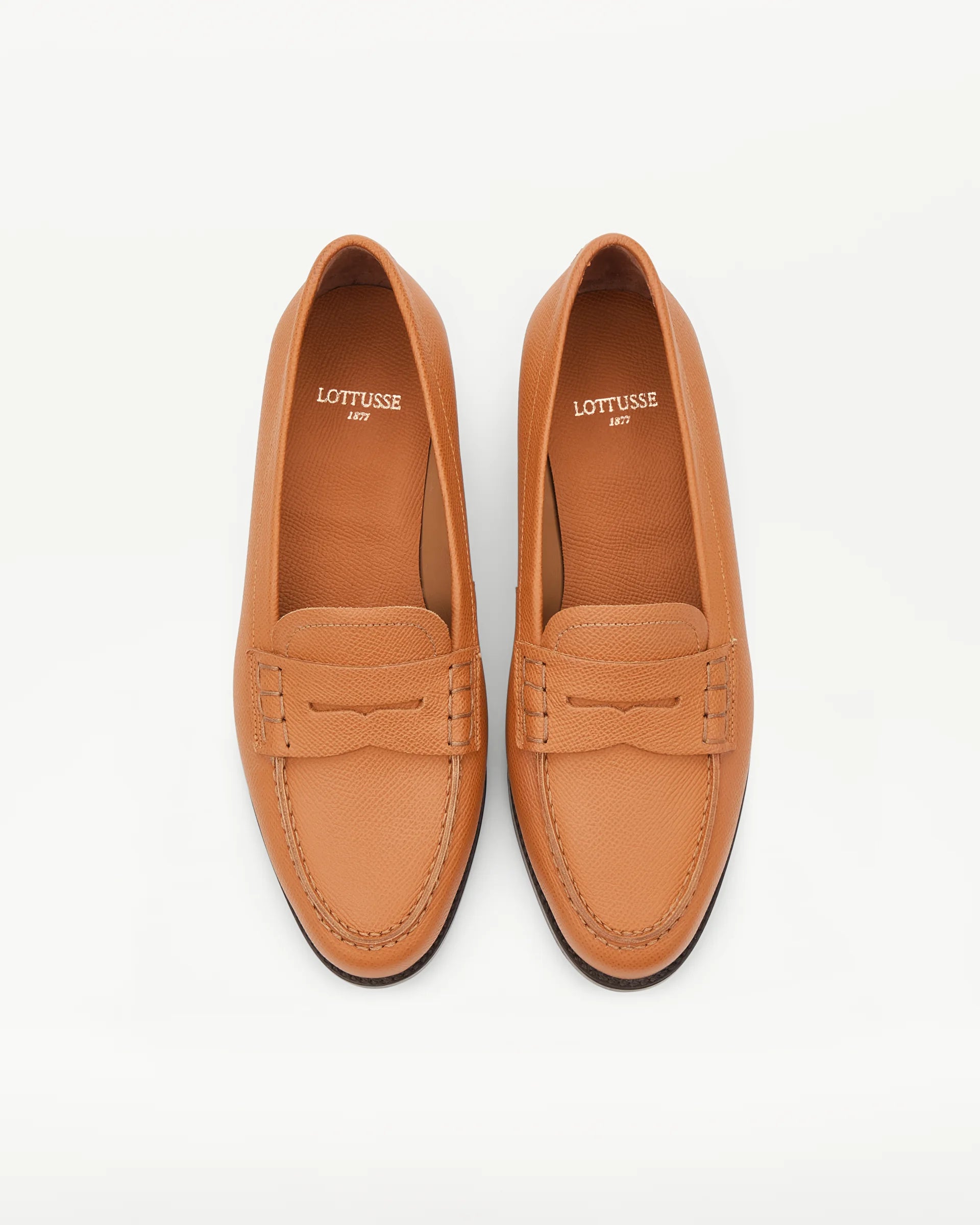 LOTTUSSE Mocasín Banda Liberty PIEL Estampado Safiano Marrón: marron mocassins pour femme