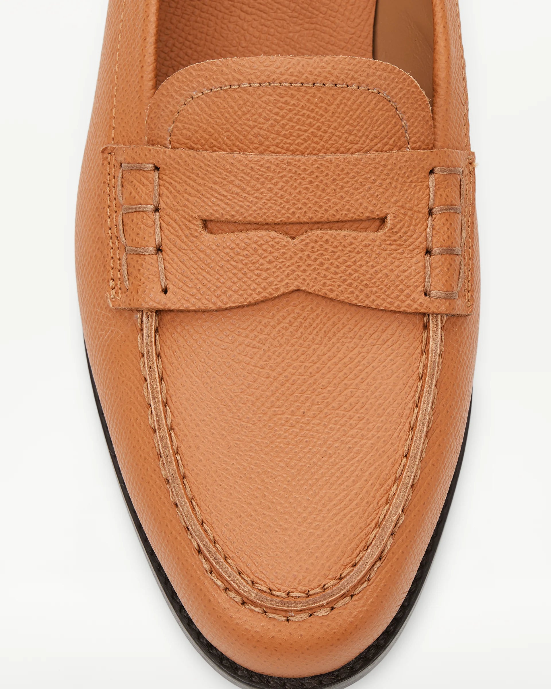 LOTTUSSE Mocasín Banda Liberty PIEL Estampado Safiano Marrón: brown loafers for women