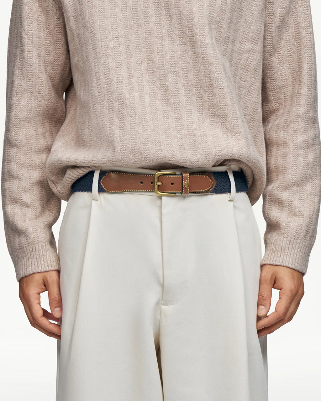 LOTTUSSE Trenzado de Vacuno Tubular Elastico: beige cinturón for men