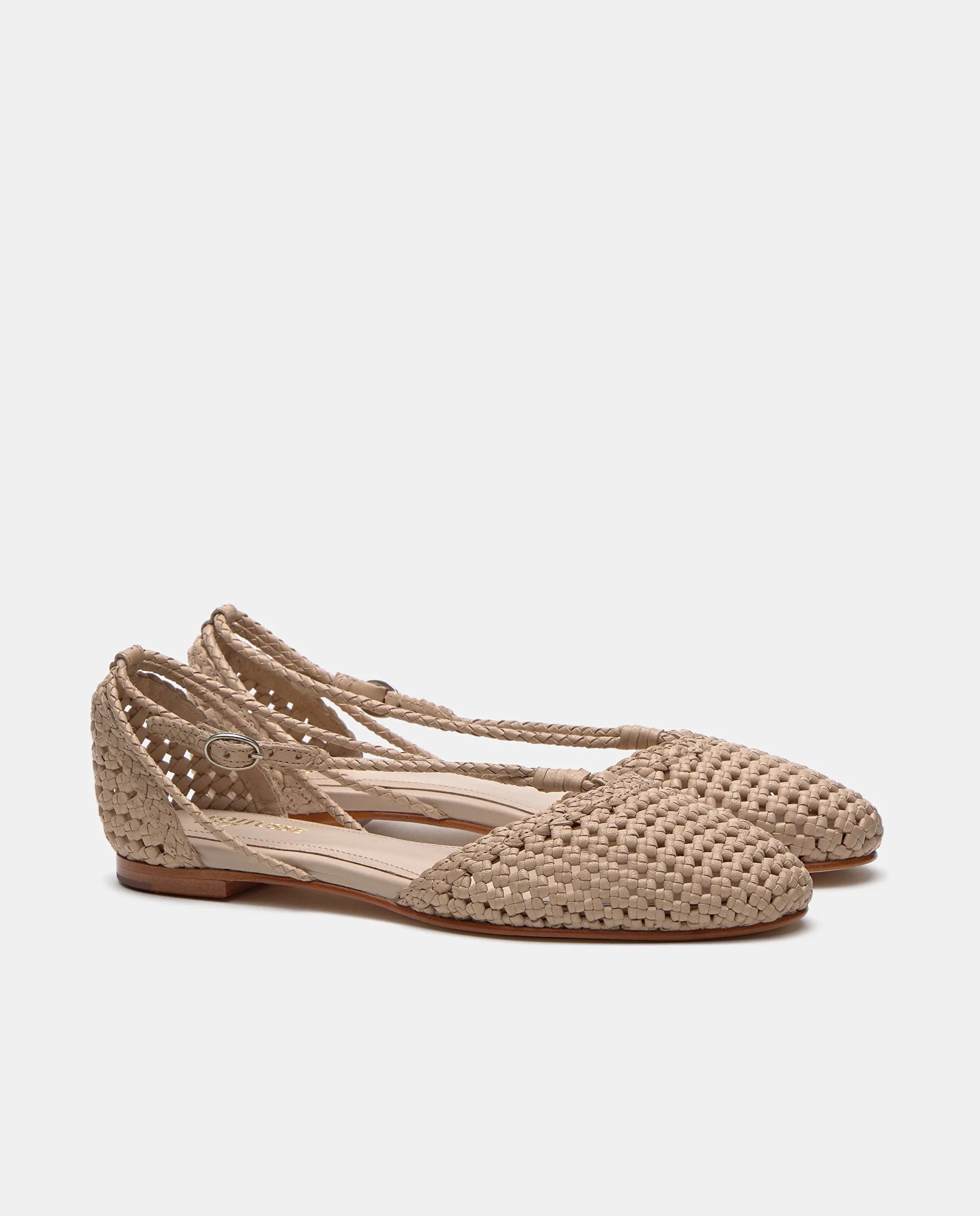 LOTTUSSE SS01343 Natural: blue ballet flats for women