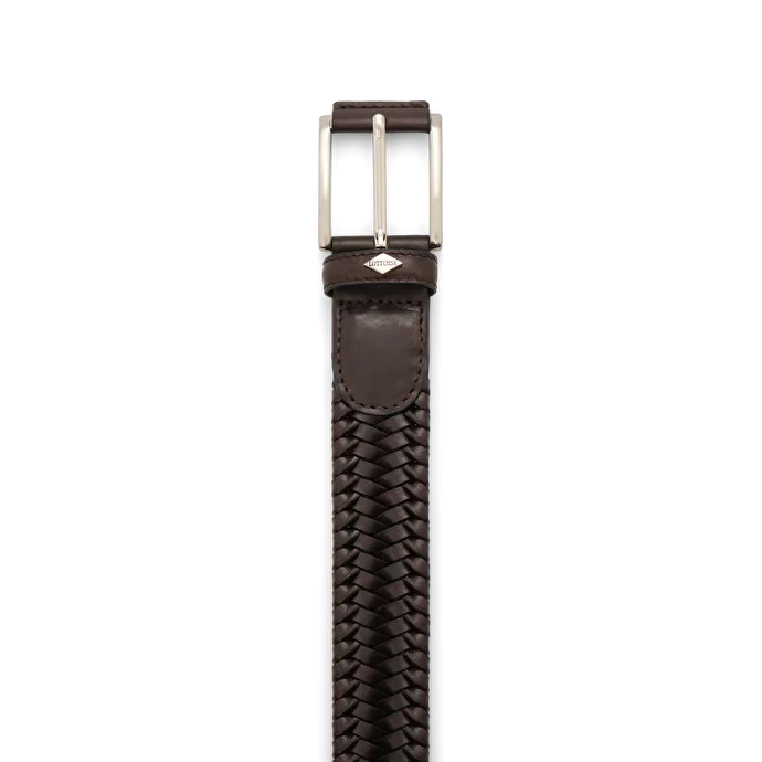 LOTTUSSE Trenzado MOKA de Vaqueta Trenzada: marron cinturón pour homme