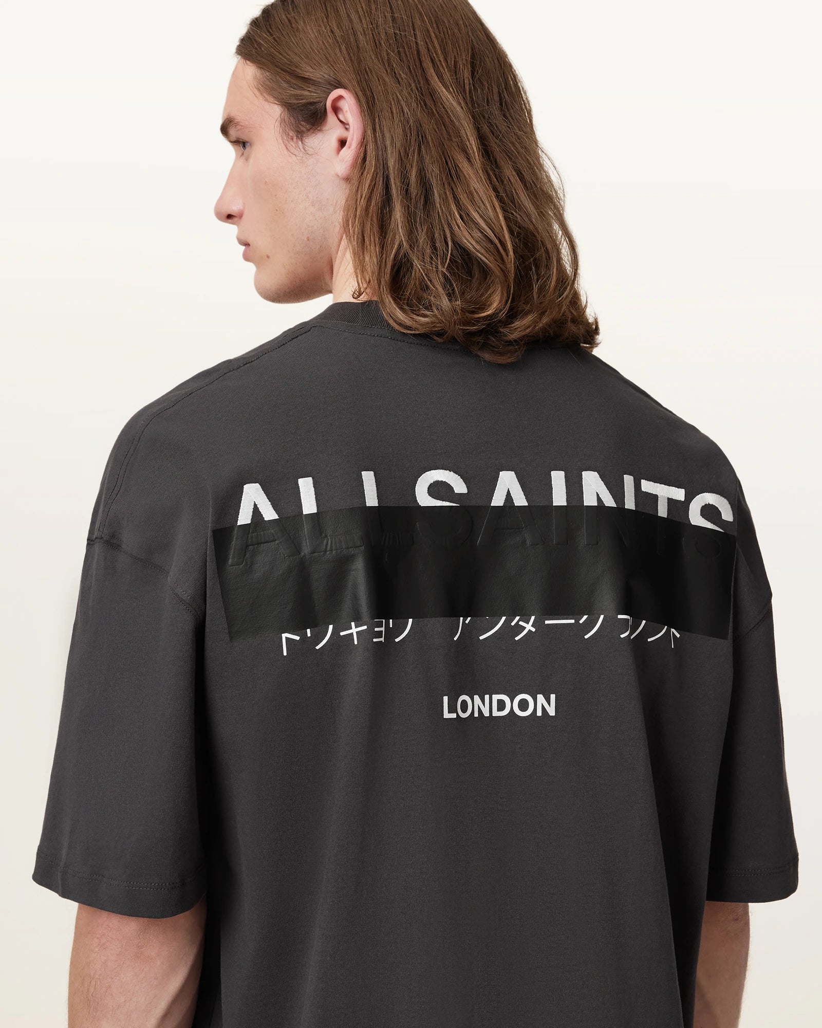ALL SAINTS Redact SS CREW Washed Black: black T-shirt for men