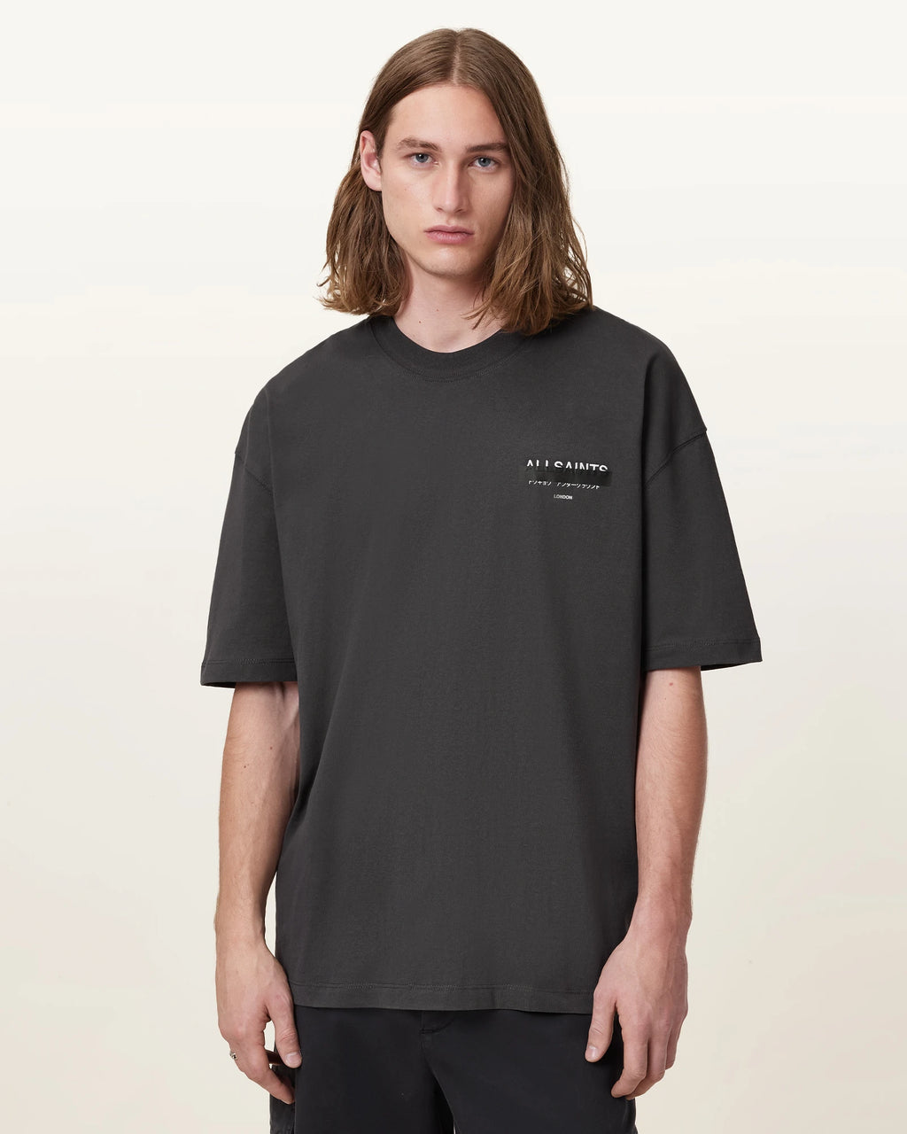 ALL SAINTS Redact SS CREW Washed Black: schwarz T-Shirt für Herren