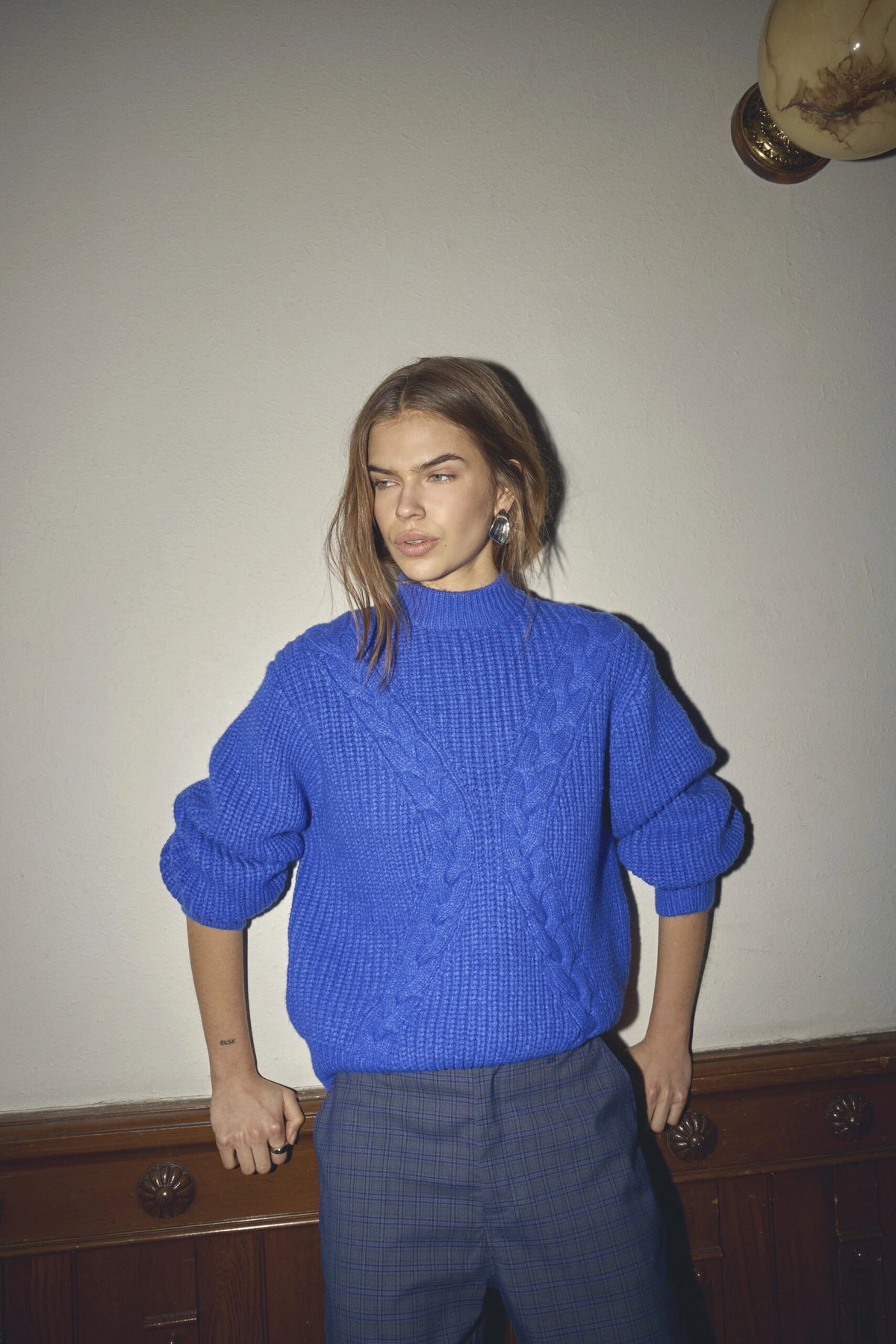 COCOUTURE | JERSEYS | MUJER | ROWCC RIB CABLE KNIT NEW BLUE | AZUL