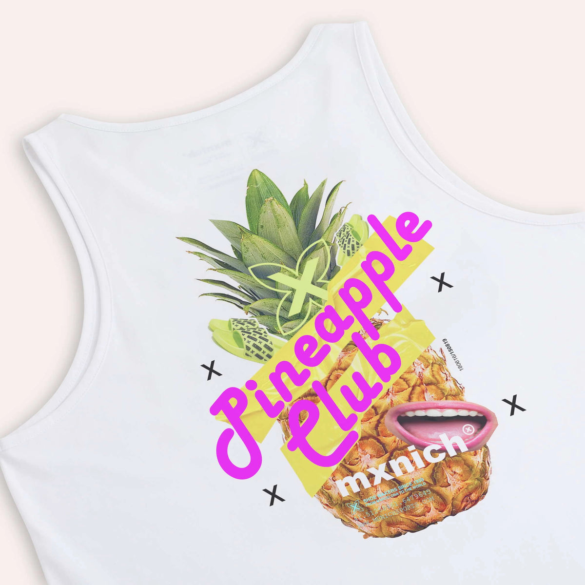 MUNICH TANK Pinapple Streetwear White: hvid sweatshirt unisex