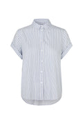 SAMSOE Majan SS Shirt 994H GRAY DAWN Small ST: blauw camisas voor dames