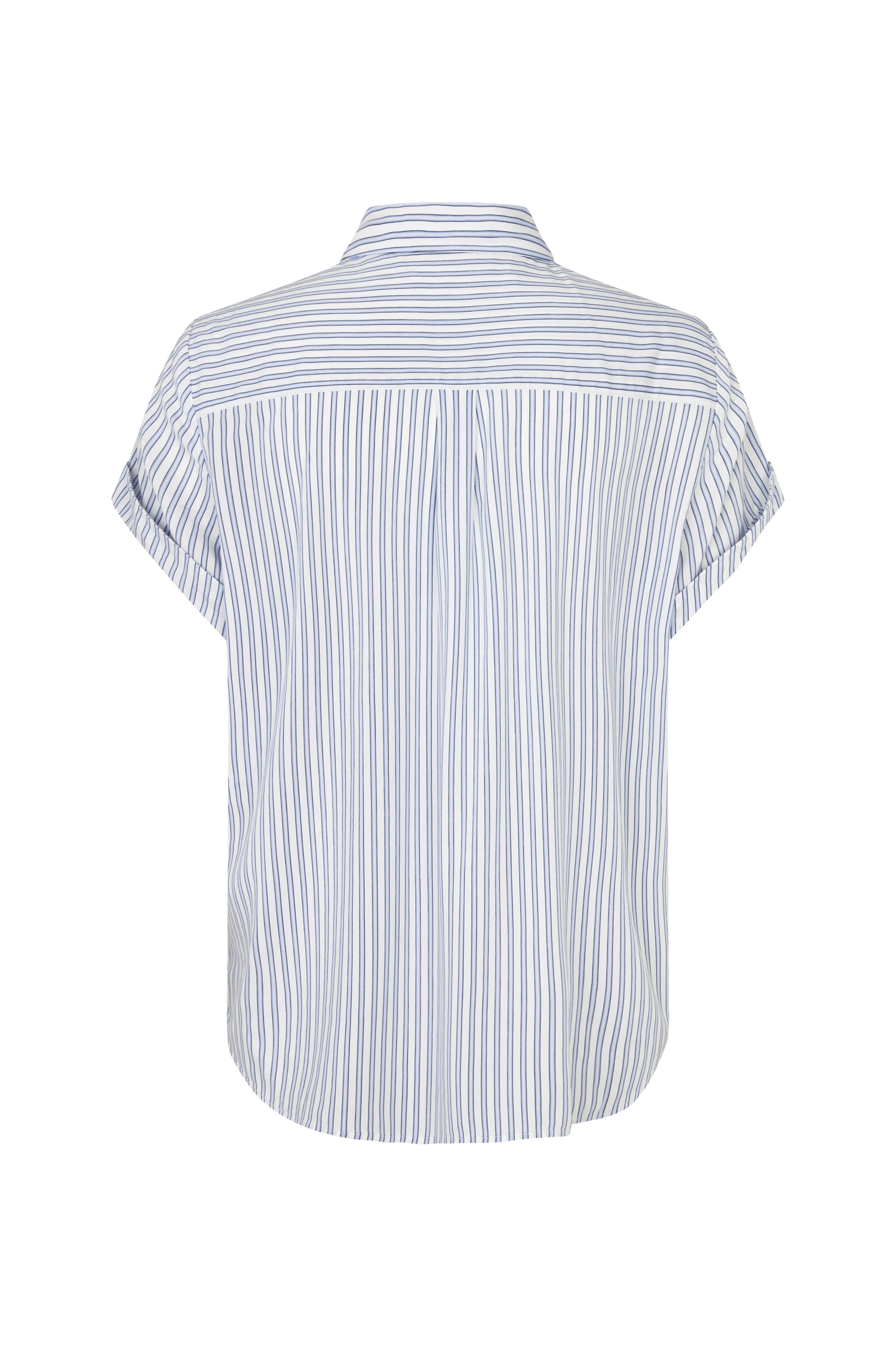 SAMSOE Majan SS Shirt 994H GRAY DAWN Small ST: niebieski camisas dla kobiet
