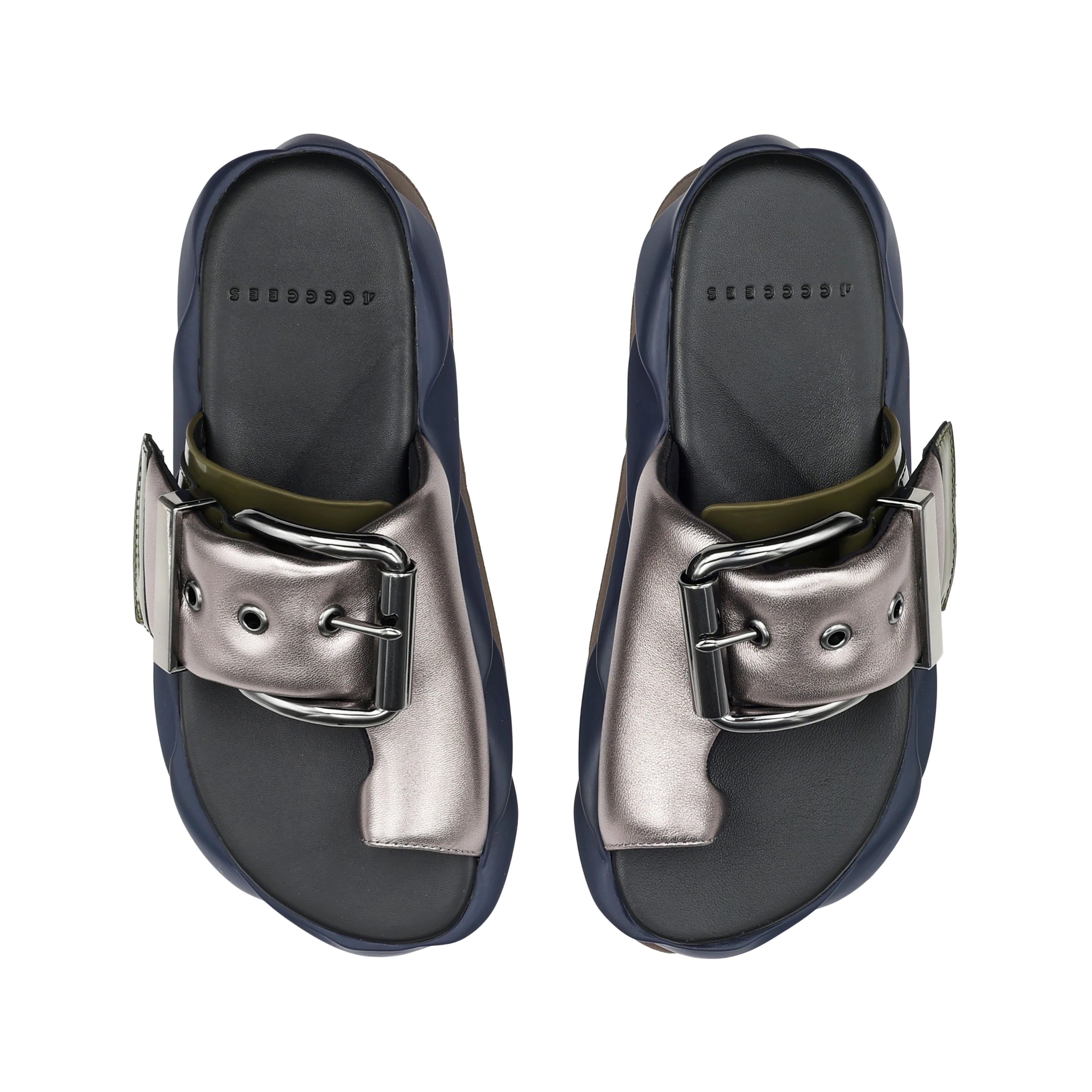 4CCCCEES Mellow GLOW GUN Metal: black sandals for women