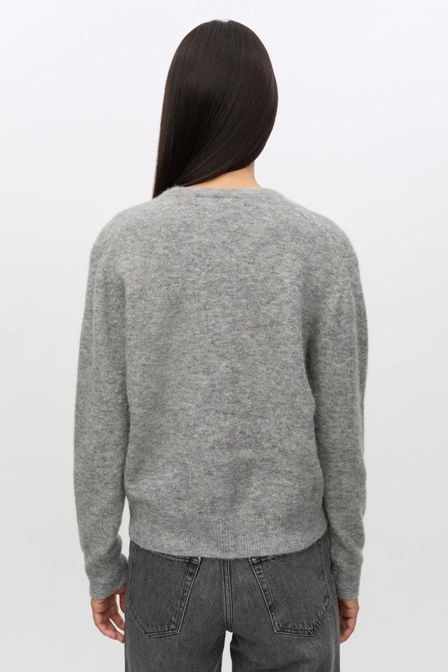 SAMSOE NOR Short GREY MEL: grau cardigan für Damen