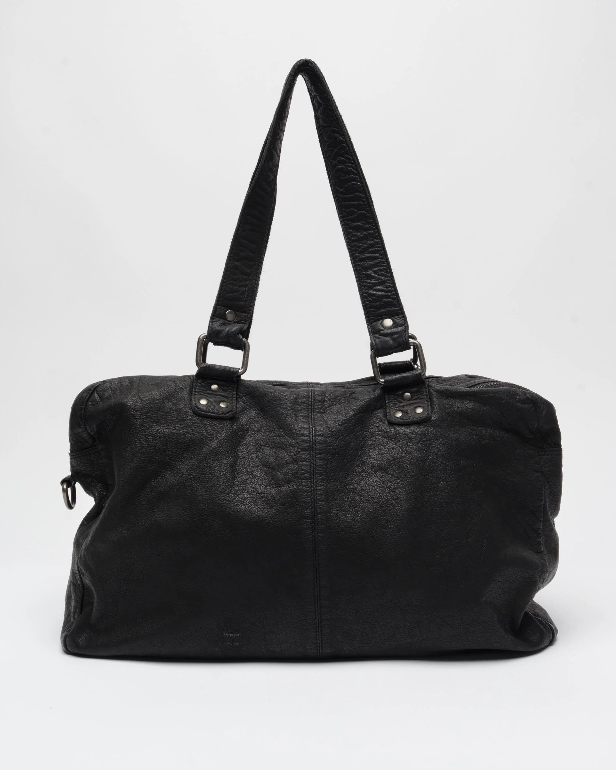 NUNOO Mille Rivet Washed Black W. Antique Silver Black: noir sac pour femme