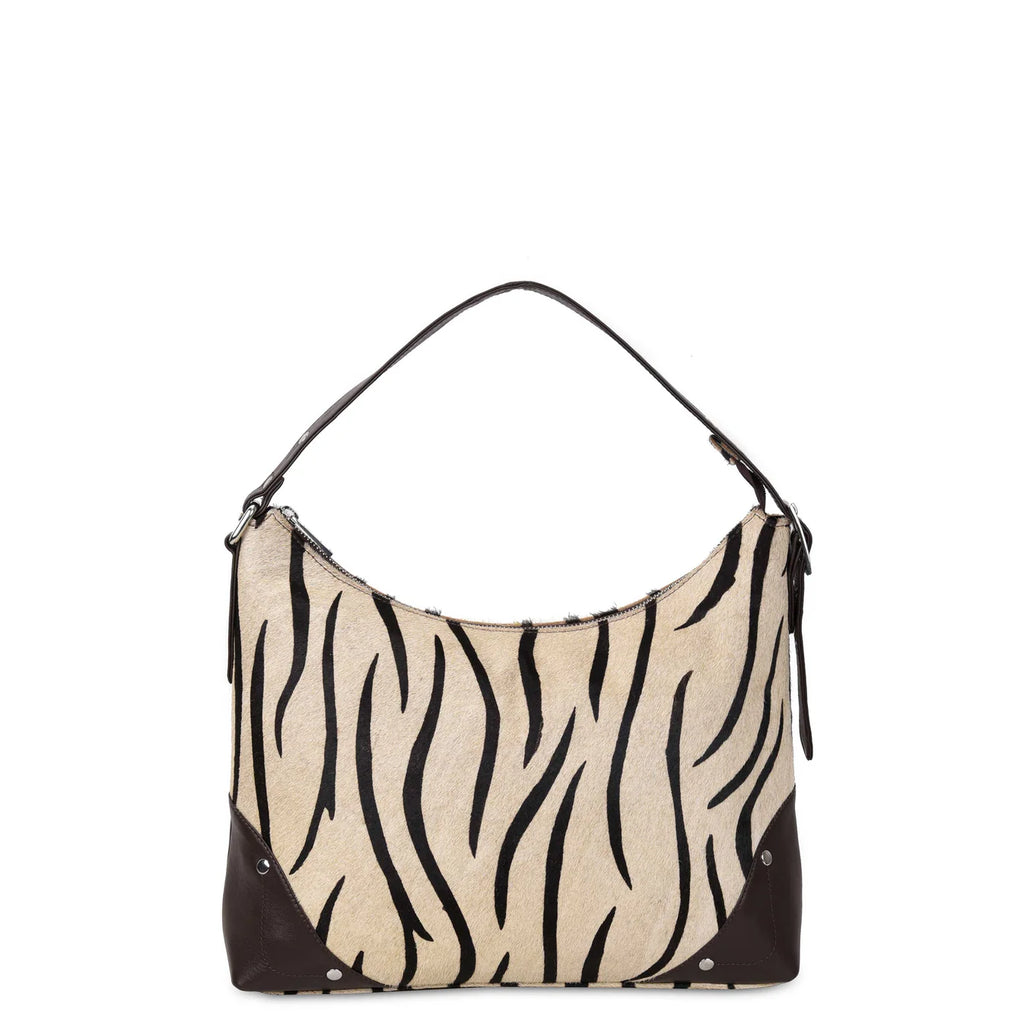 NUNOO RIO Brown Stripes Deluxe: beige bag for women